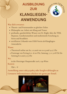 Flyer Klangliegen-Anwendung Ausbildung mit Dr. Gerhard Kögler Rückseite